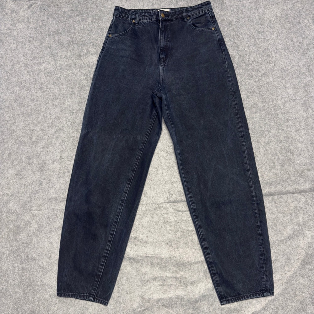Rolla's High Waisted Balloon Jeans Faded Black Tapered Leg Denim 30